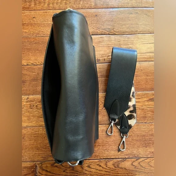 MaxMara Shoulder Bag Napa Leather Animal Print Black Small - Picture 16 of 16